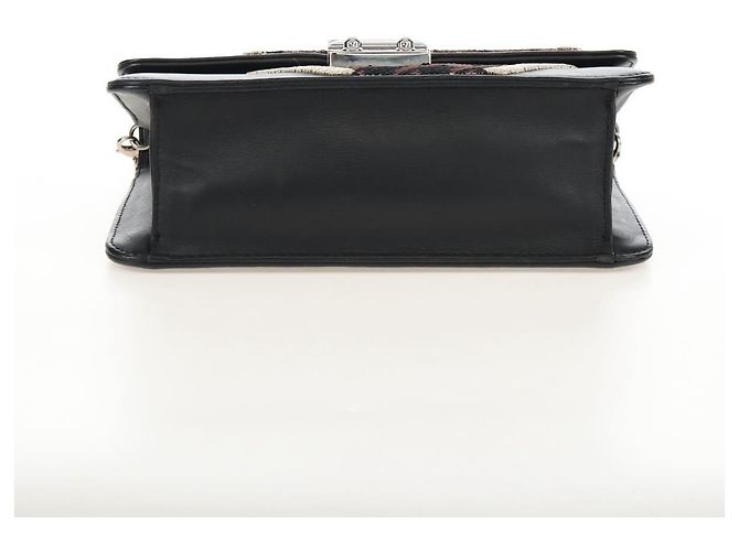 Christian Dior Chain Shoulder Bag Leather Black Silver - vista 11