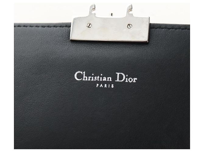 Christian Dior Chain Shoulder Bag Leather Black Silver - vista 18