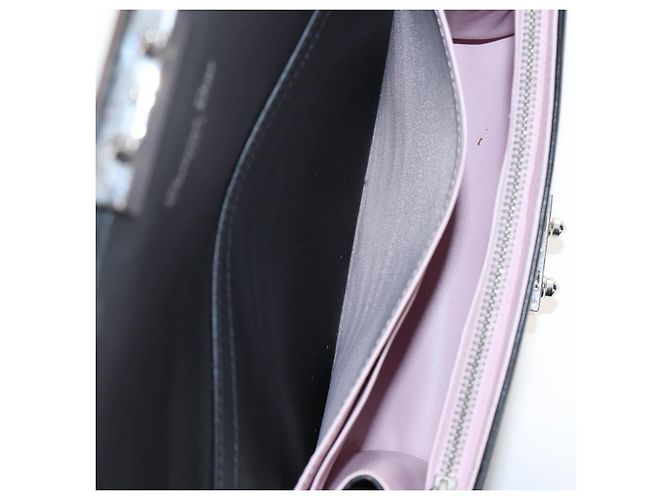 Christian Dior Chain Shoulder Bag Leather Black Silver - vista 26
