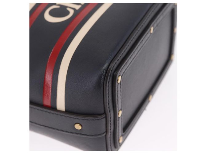 Chloé Chloe Hand Bag Leather Navy Gold - vista 10