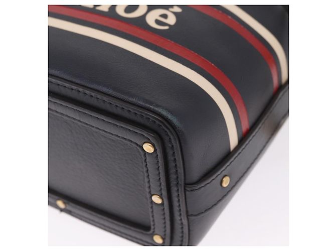 Chloé Chloe Hand Bag Leather Navy Gold - vista 16
