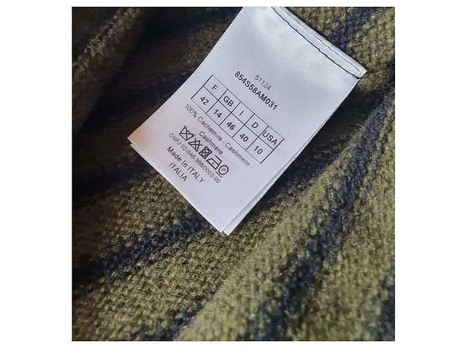 Christian Dior J'Adior 8 Marinière Kaschmirpullover Gestreift Olivgrün - Ansicht 5