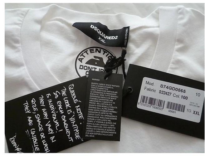 T-shirt Dsquared2 in cotone bianca con logo - vista 9