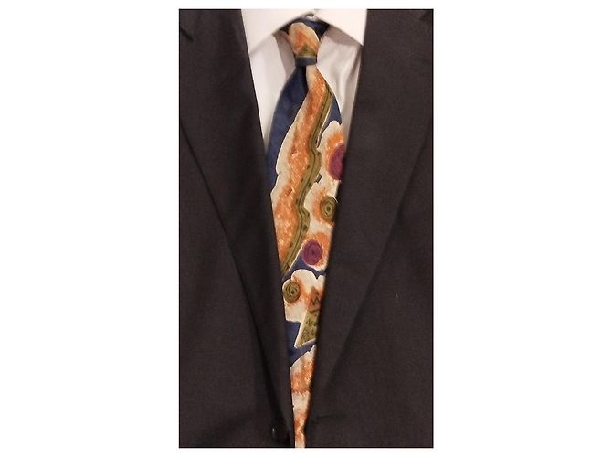 Byblos  Abstract Multi-Color 100% Italian Silk Tie . Never Worn. - view 15