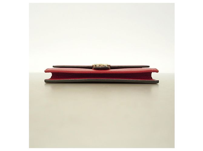 Portafoglio a spalla in pelle Gucci Interlocking G in rosso - vista 3