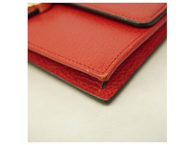 Portafoglio a spalla in pelle Gucci Interlocking G in rosso - vista 6