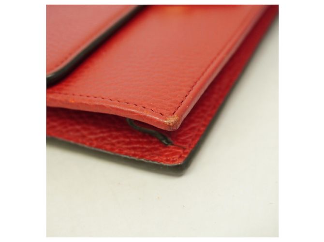 Portafoglio a spalla in pelle Gucci Interlocking G in rosso - vista 7