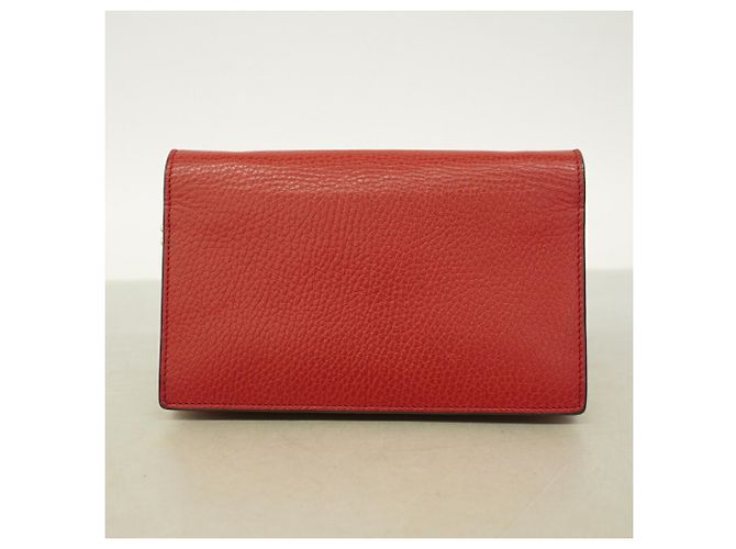 Portafoglio a spalla in pelle Gucci Interlocking G in rosso - vista 9