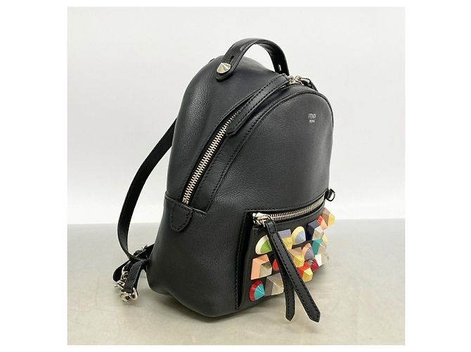 Fendi Black Leather Backpack - view 2