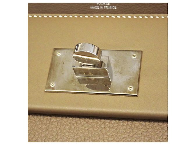 Hermès Borsa Hermes 24-Inch Togo Swift Etoupe - vista 7