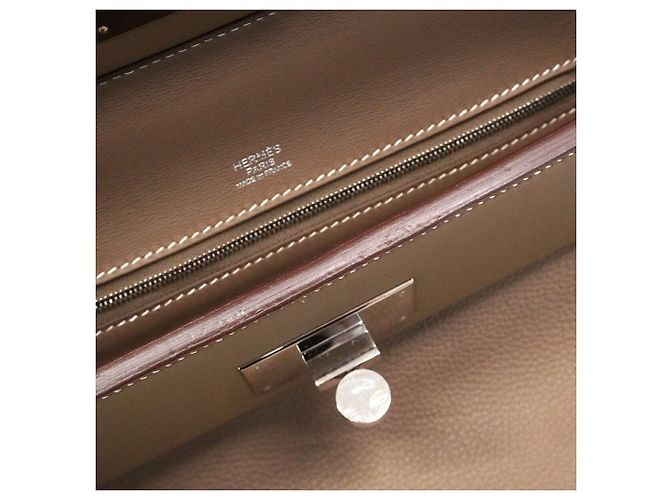 Hermès Borsa Hermes 24-Inch Togo Swift Etoupe - vista 8