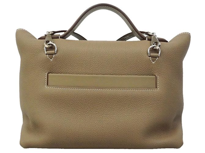 Hermès Borsa Hermes 24-Inch Togo Swift Etoupe - vista 9