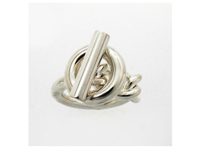 Hermès Bague anneau Hermes Croisette en argent sterling - view 2