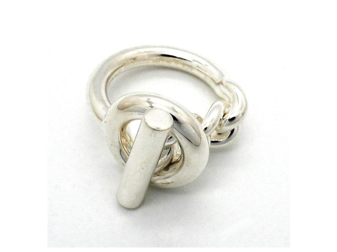 Hermès Bague anneau Hermes Croisette en argent sterling - view 3