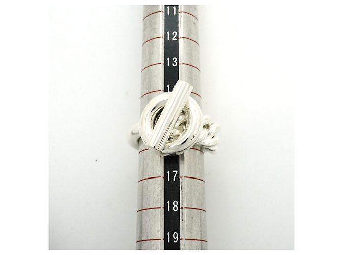 Hermès Bague anneau Hermes Croisette en argent sterling - view 7