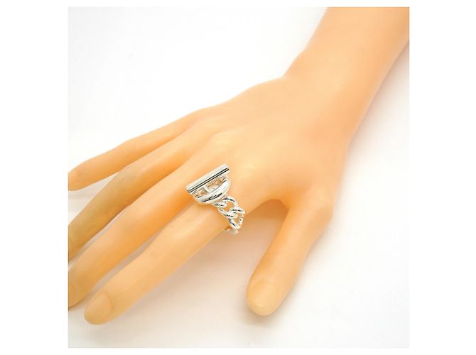 Hermès Bague anneau Hermes Croisette en argent sterling - view 8