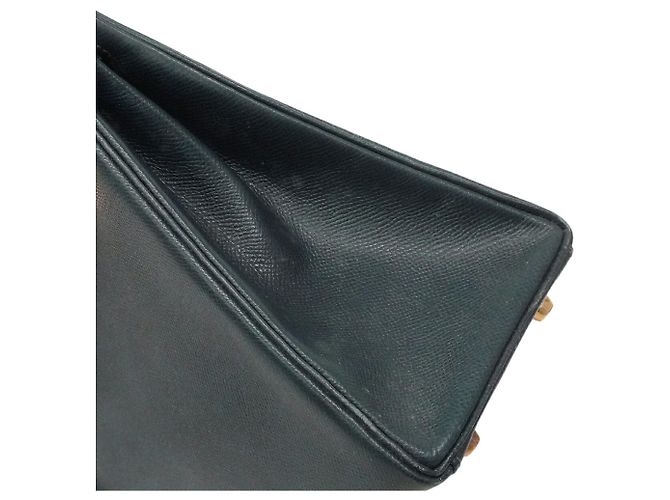 Hermès Borsa Hermes Kelly 32 in pelle Courchevel blu navy - vista 8