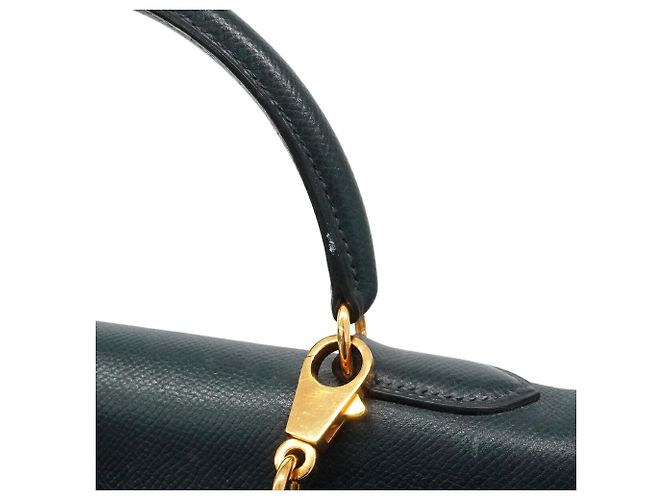 Hermès Borsa Hermes Kelly 32 in pelle Courchevel blu navy - vista 9