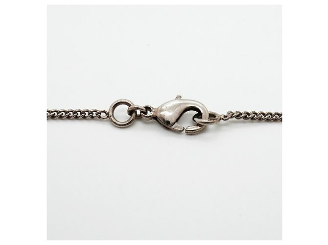 Colar Chanel prateado com strass - vista 4