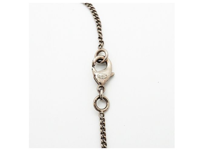 Colar Chanel prateado com strass - vista 5
