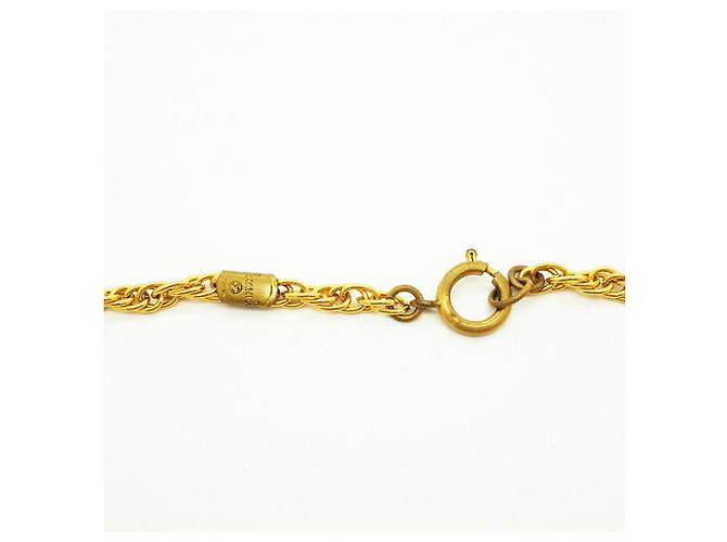 Collier Chanel plaqué or avec strass - vue 4