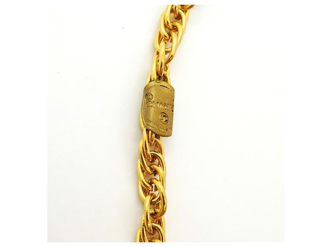 Collier Chanel plaqué or avec strass - vue 5