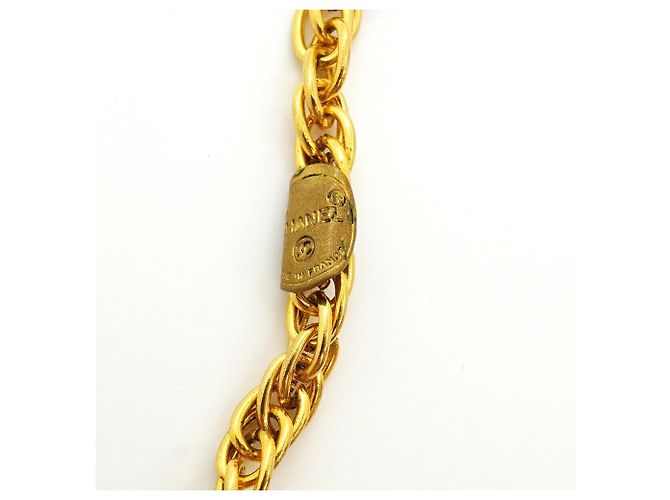Collier Chanel plaqué or avec strass - vue 6