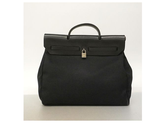 Hermès Borsa Hermes Herbag MM Toile Officier - vista 13
