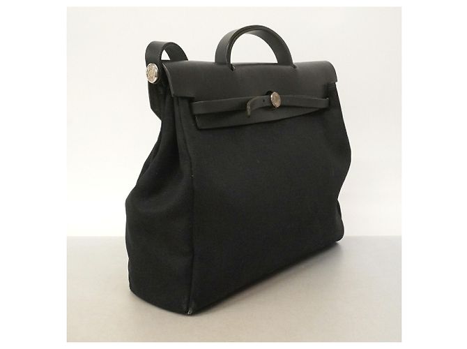 Hermès Borsa Hermes Herbag MM Toile Officier - vista 2