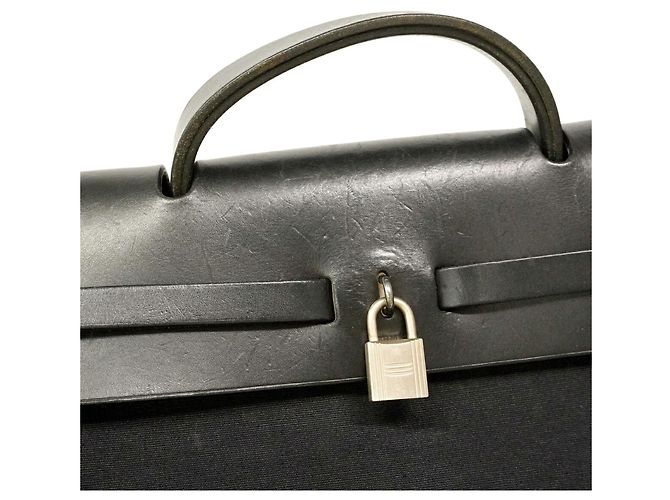 Hermès Borsa Hermes Herbag MM Toile Officier - vista 9