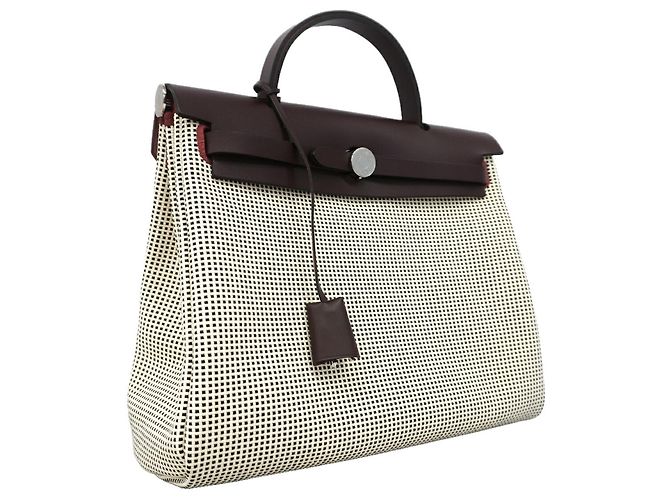 Hermès Bolsa Hermes Herbag Zip PM Toile Cadre Rouge Sellier - vista 2