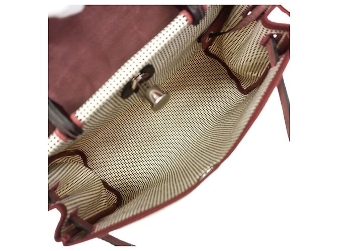 Hermès Bolsa Hermes Herbag Zip PM Toile Cadre Rouge Sellier - vista 4