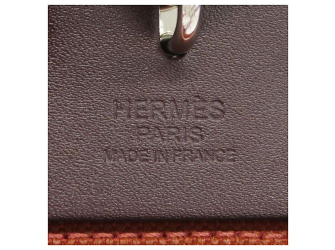 Hermès Bolsa Hermes Herbag Zip PM Toile Cadre Rouge Sellier - vista 5