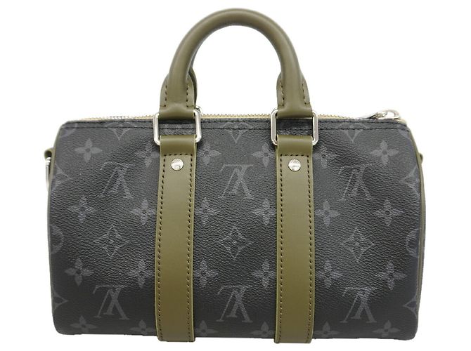 Borsa Louis Vuitton Monogram Eclipse Keepall Bandoulière 25 - vista 9