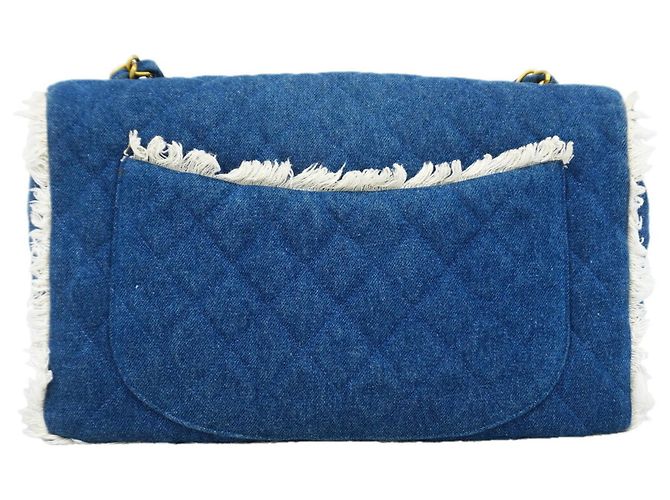 Borsa a tracolla Chanel Denim Blue - vista 11