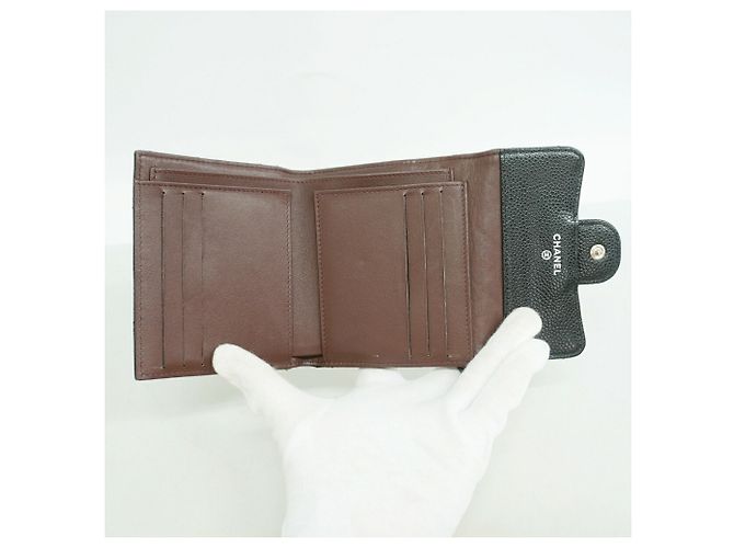 Portafoglio tri-fold Chanel nero - vista 3