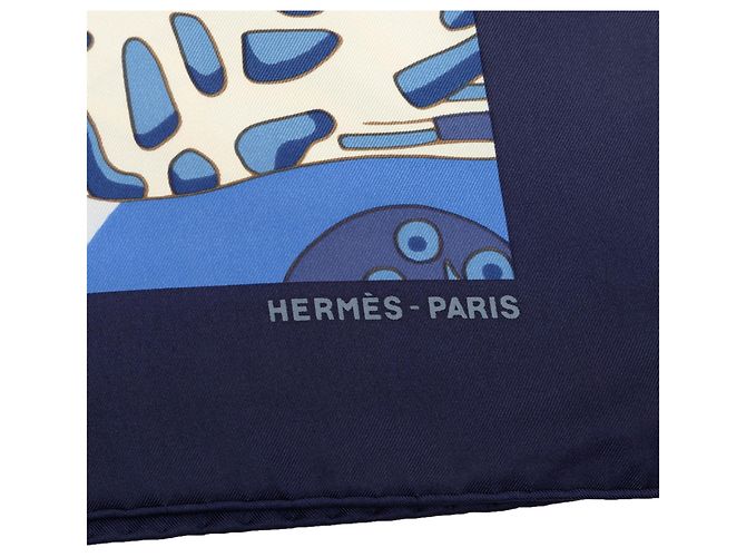 Foulard di seta Hermès Blue Grands Fonds II 90 - vista 5
