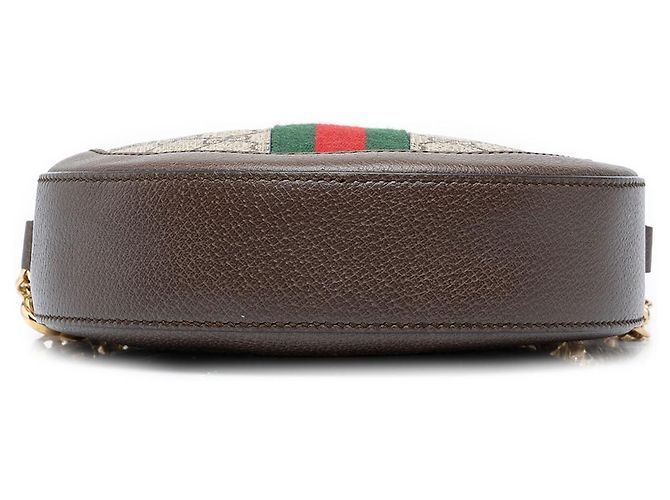 Gucci Mini Sac Bandoulière Rond Ophidia Web GG Supreme Beige - vue 3