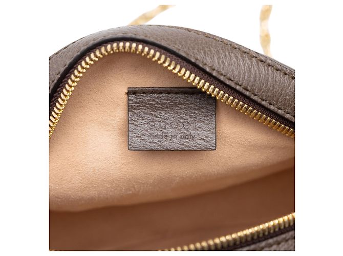 Gucci Mini Sac Bandoulière Rond Ophidia Web GG Supreme Beige - vue 5