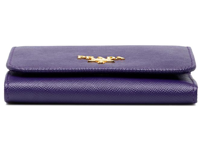 Prada Purple Saffiano Trifold Geldbörse - Ansicht 3