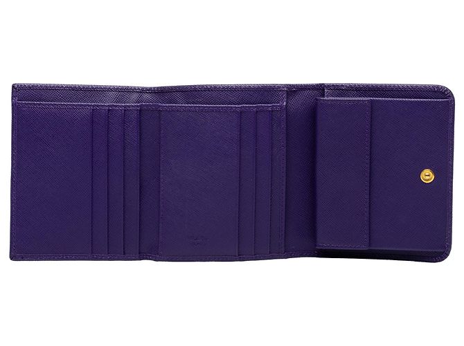 Prada Purple Saffiano Trifold Geldbörse - Ansicht 6