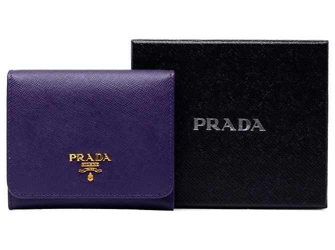 Prada Purple Saffiano Trifold Geldbörse - Ansicht 8