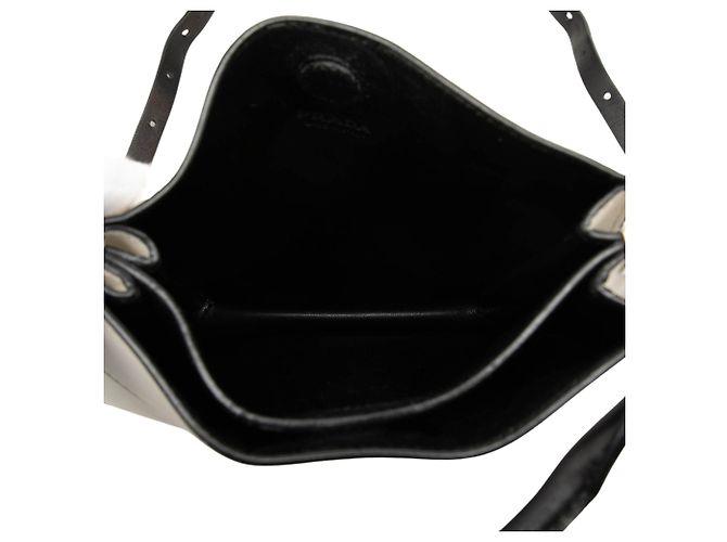 Prada Borsa Satchel Margit Small in vitello bianco - vista 4