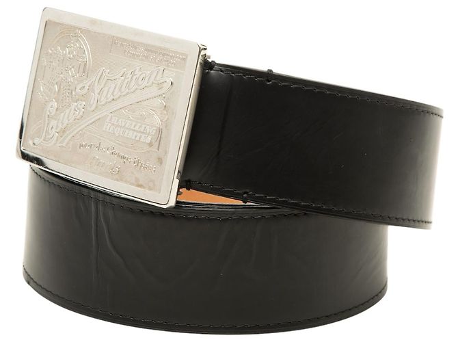 Louis Vuitton Travelling Requisites Gürtel aus schwarzem Leder - Ansicht 2