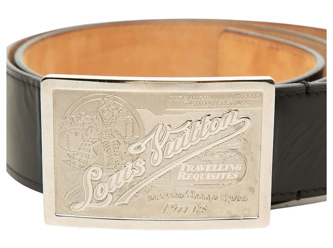 Louis Vuitton Travelling Requisites Gürtel aus schwarzem Leder - Ansicht 5