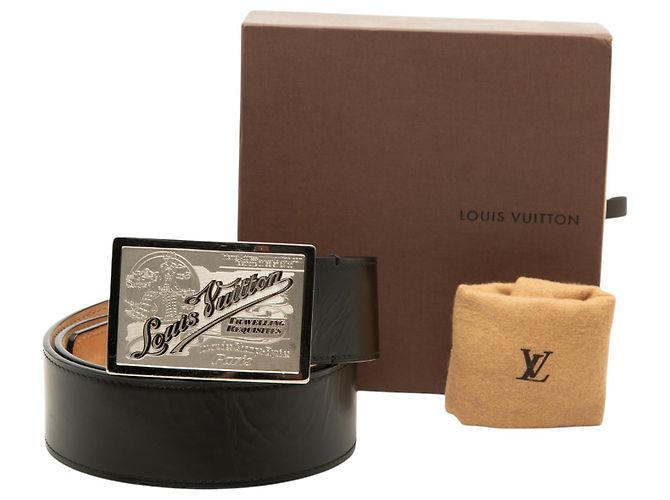 Louis Vuitton Travelling Requisites Gürtel aus schwarzem Leder - Ansicht 6
