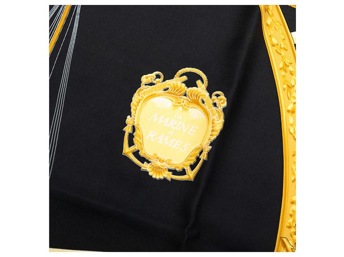 Hermès Black La Marine a Rames Seidentuch 90 - Ansicht 7