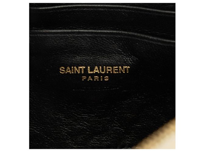 Autre Marque Bolsa Câmera Saint Laurent Lou Mini Grain de Poudre Monograma Branca com Borlas - vista 5
