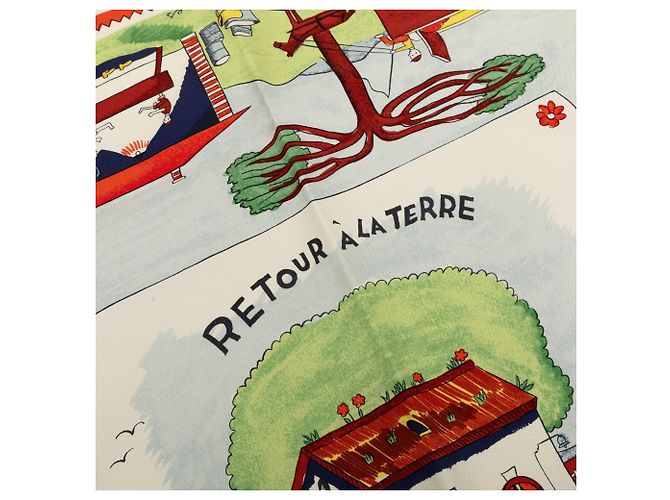 Hermès Blue Retour A La Terre Seidentuch 90 - Ansicht 2