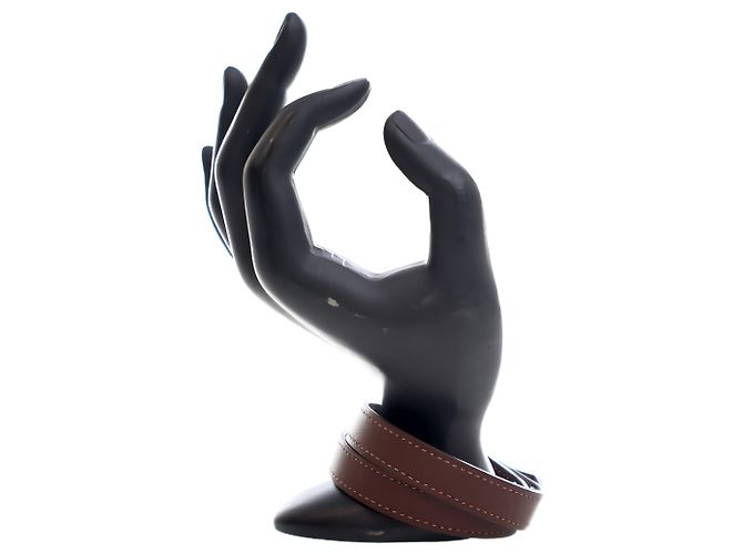 Bracciale Hermès Kelly Double Tour in Swift Marrone - vista 8